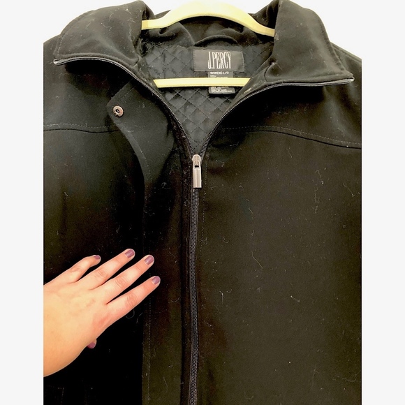 J.Percy Black Hooded Winter Coat; L - Picture 5 of 8